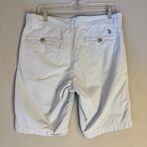 U.S. Polo Assn. Men's Light Blue Striped Shorts - Picture 2 of 8